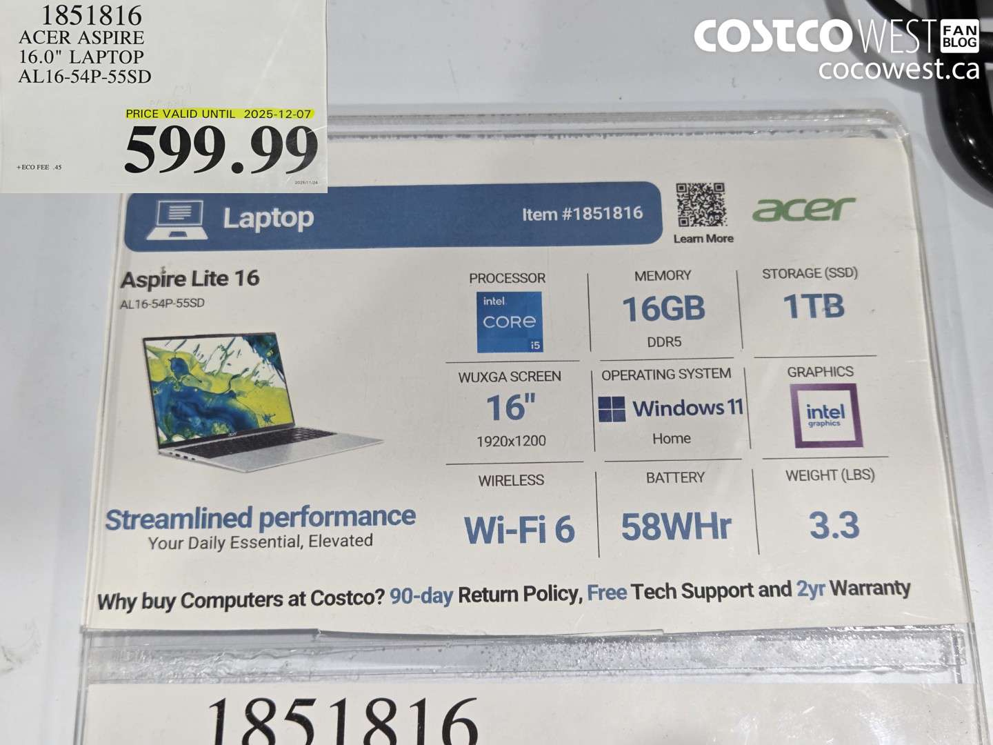 1851816 ACER ASPIRE 16.0