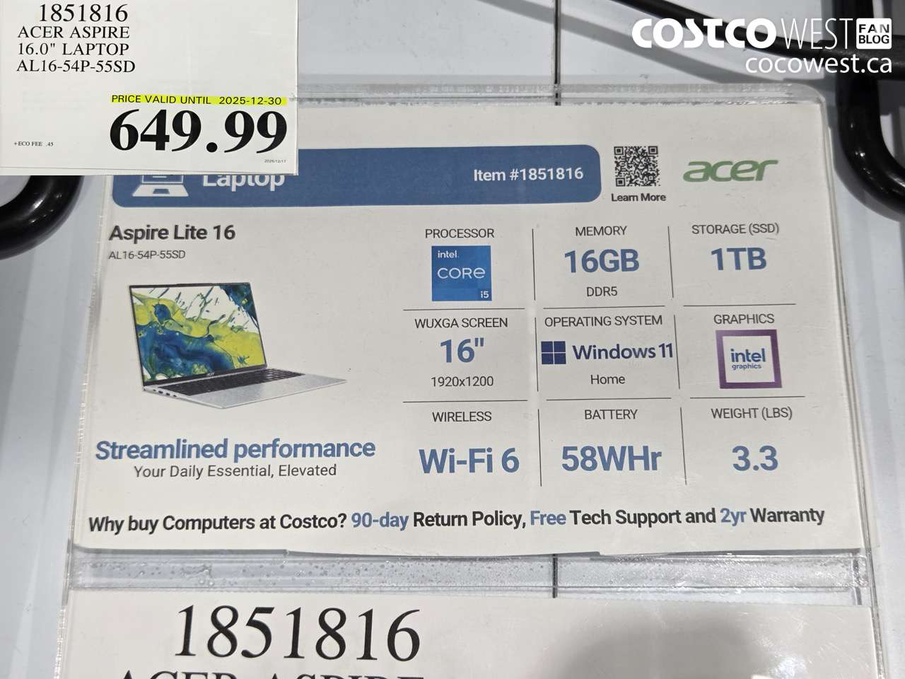 1851816 ACER ASPIRE 16.0