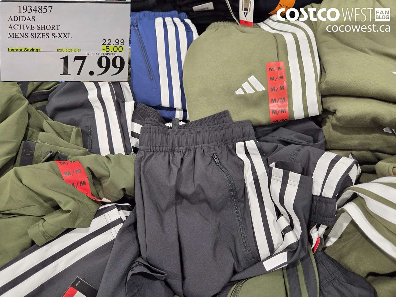 1934857 ADIDAS ACTIVE SHORT MENS SIZES S-XXL ($5.00 INSTANT SAVINGS EXPIRES ON 2025-12-28) $17.99