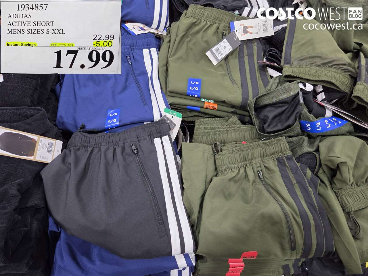 1934857 ADIDAS ACTIVE SHORT MENS SIZES S-XXL ($5.00 INSTANT SAVINGS EXPIRES ON 2025-12-28) $17.99