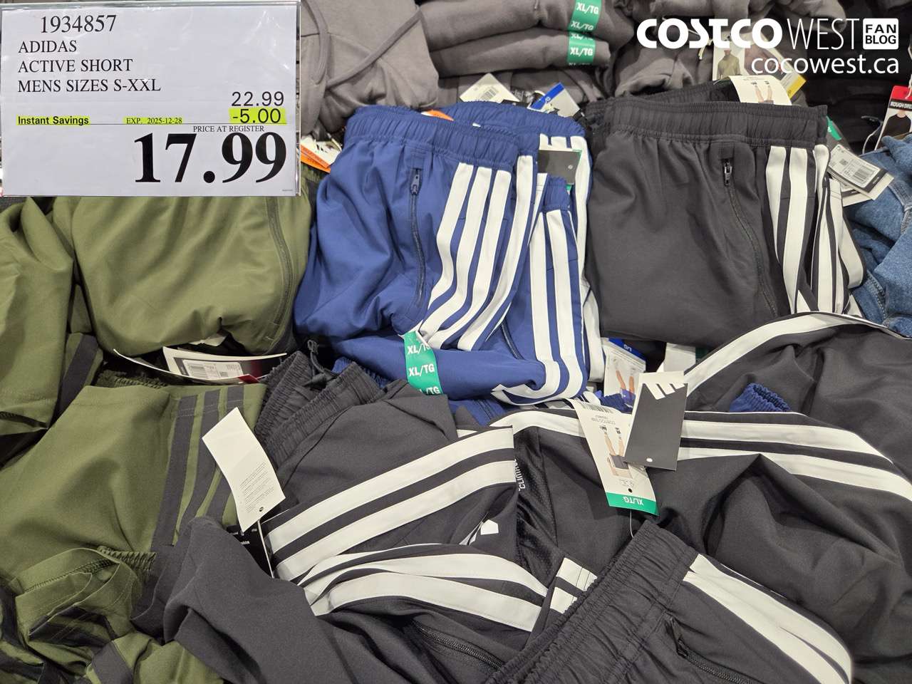 1934857 ADIDAS ACTIVE SHORT MENS SIZES S-XXL ($5.00 INSTANT SAVINGS EXPIRES ON 2025-12-28) $17.99