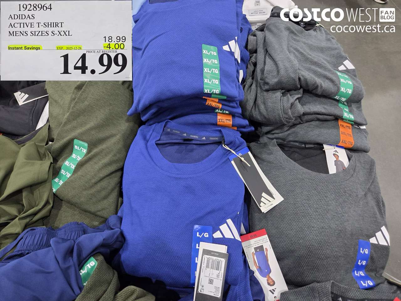 1928964 ADIDAS ACTIVE T-SHIRT MENS SIZES S-XXL ($4.00 INSTANT SAVINGS EXPIRES ON 2025-12-28) $14.99