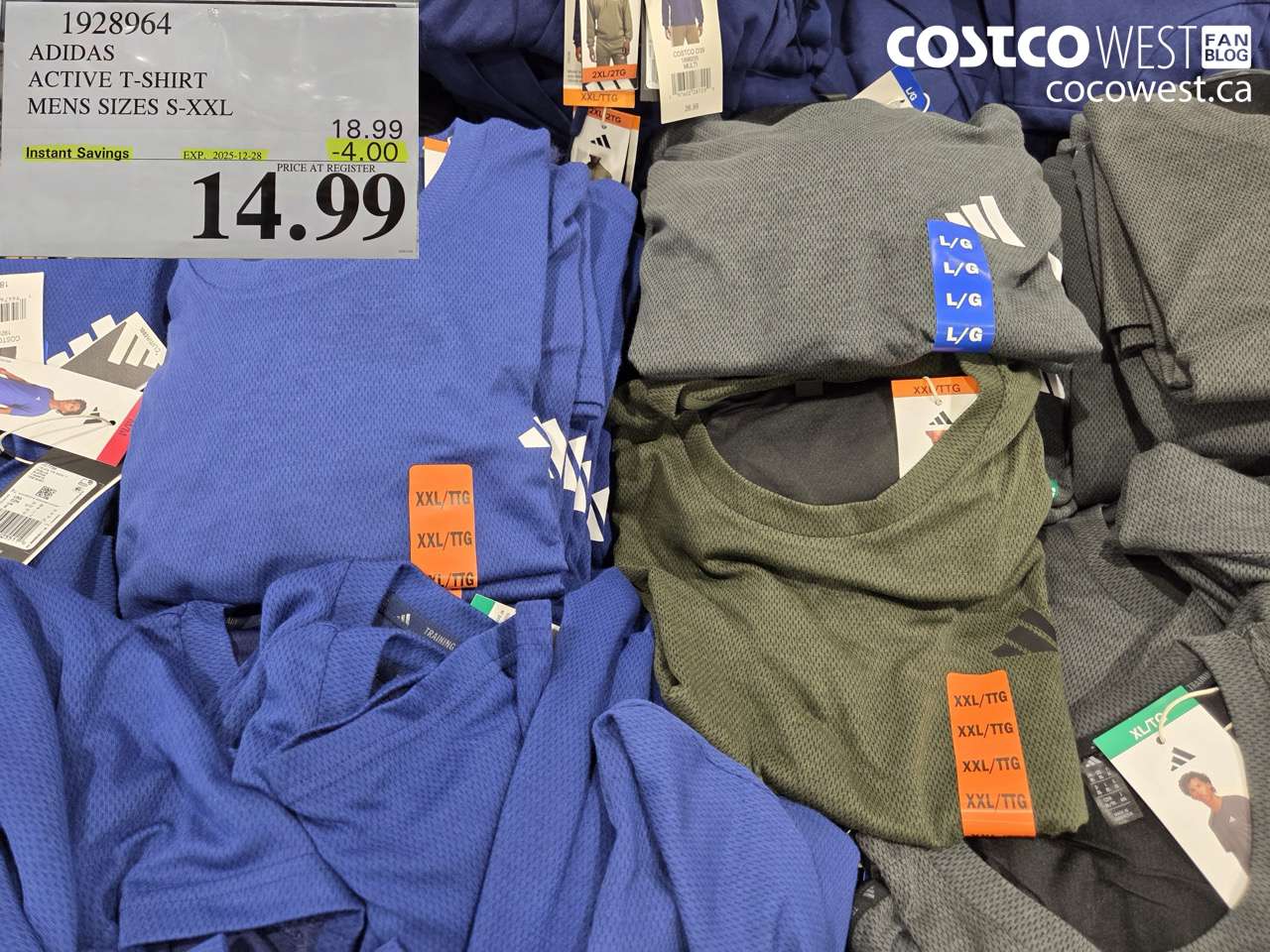 1928964 ADIDAS ACTIVE T-SHIRT MENS SIZES S-XXL ($4.00 INSTANT SAVINGS EXPIRES ON 2025-12-28) $14.99