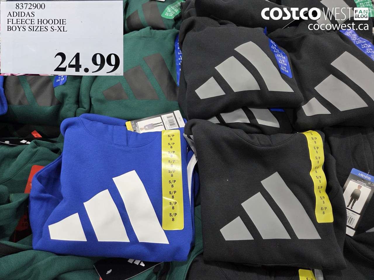 8372900 ADIDAS FLEECE HOODIE BOYS SIZES S-XL $24.99