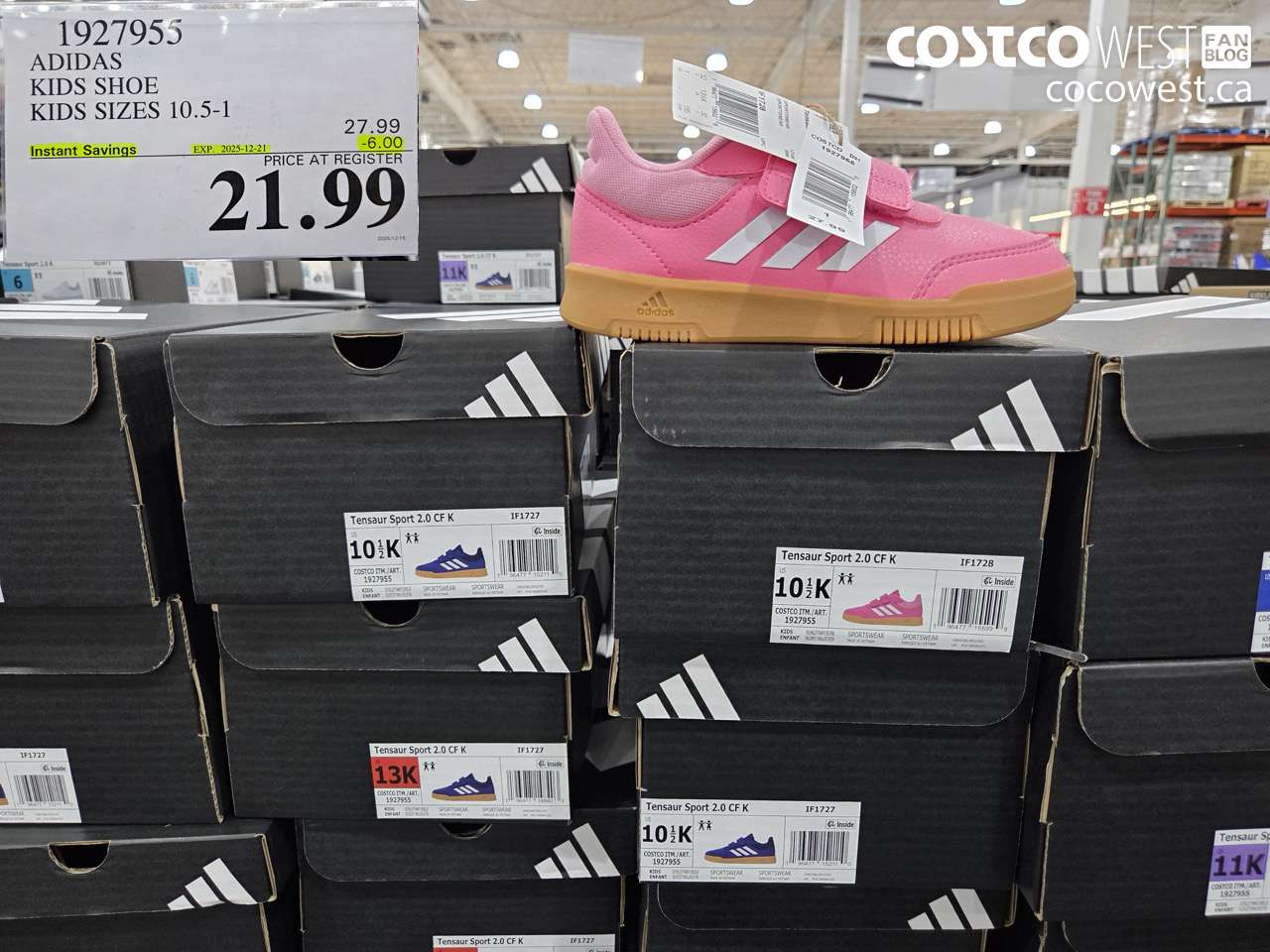 1927955 ADIDAS KIDS SHOE KIDS SIZES 10.5-1 ($6.00 INSTANT SAVINGS EXPIRES ON 2025-12-21) $21.99