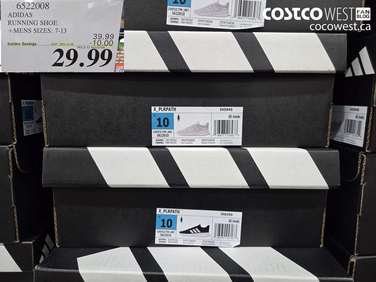 6522008 ADIDAS RUNNING SHOE MENS SIZES 7-13 ($10.00 INSTANT SAVINGS EXPIRES ON 2025-12-28) $29.99