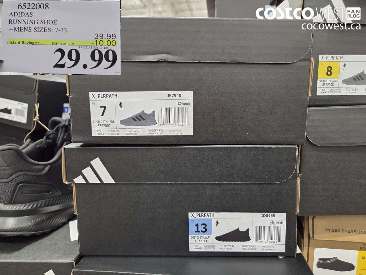 6522008 ADIDAS RUNNING SHOE MENS SIZES 7-13 ($10.00 INSTANT SAVINGS EXPIRES ON 2025-12-28) $29.99