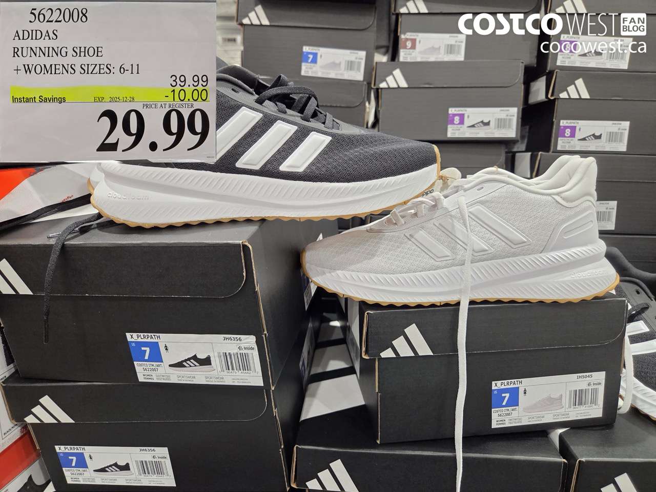 5622008 ADIDAS RUNNING SHOE WOMENS SIZES 6-11 ($10.00 INSTANT SAVINGS EXPIRES ON 2025-12-28) $29.99