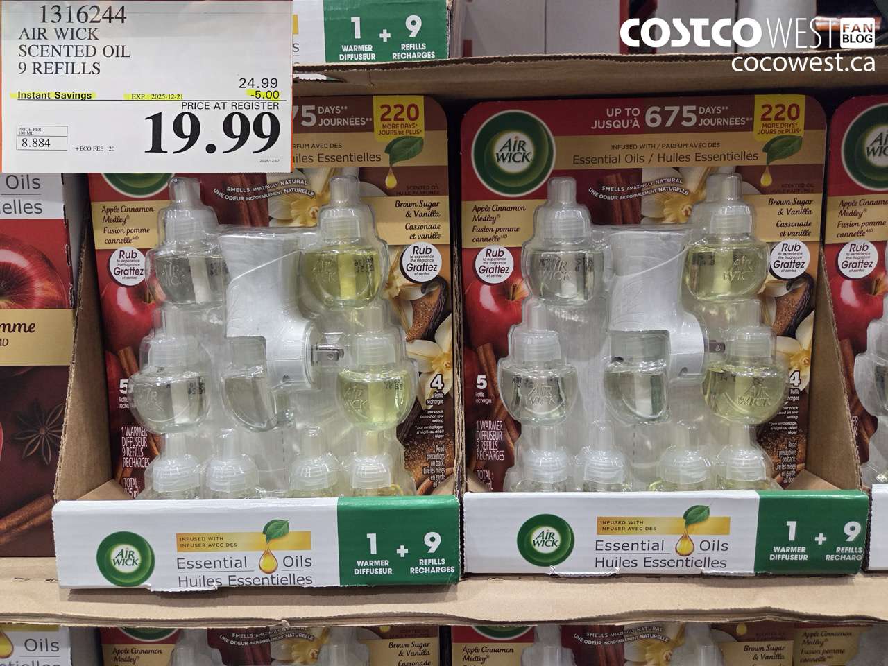 1316244 AIR WICK SCENTED OIL 9 REFILLS ($5.00 INSTANT SAVINGS EXPIRES ON 2025-12-21) $19.99