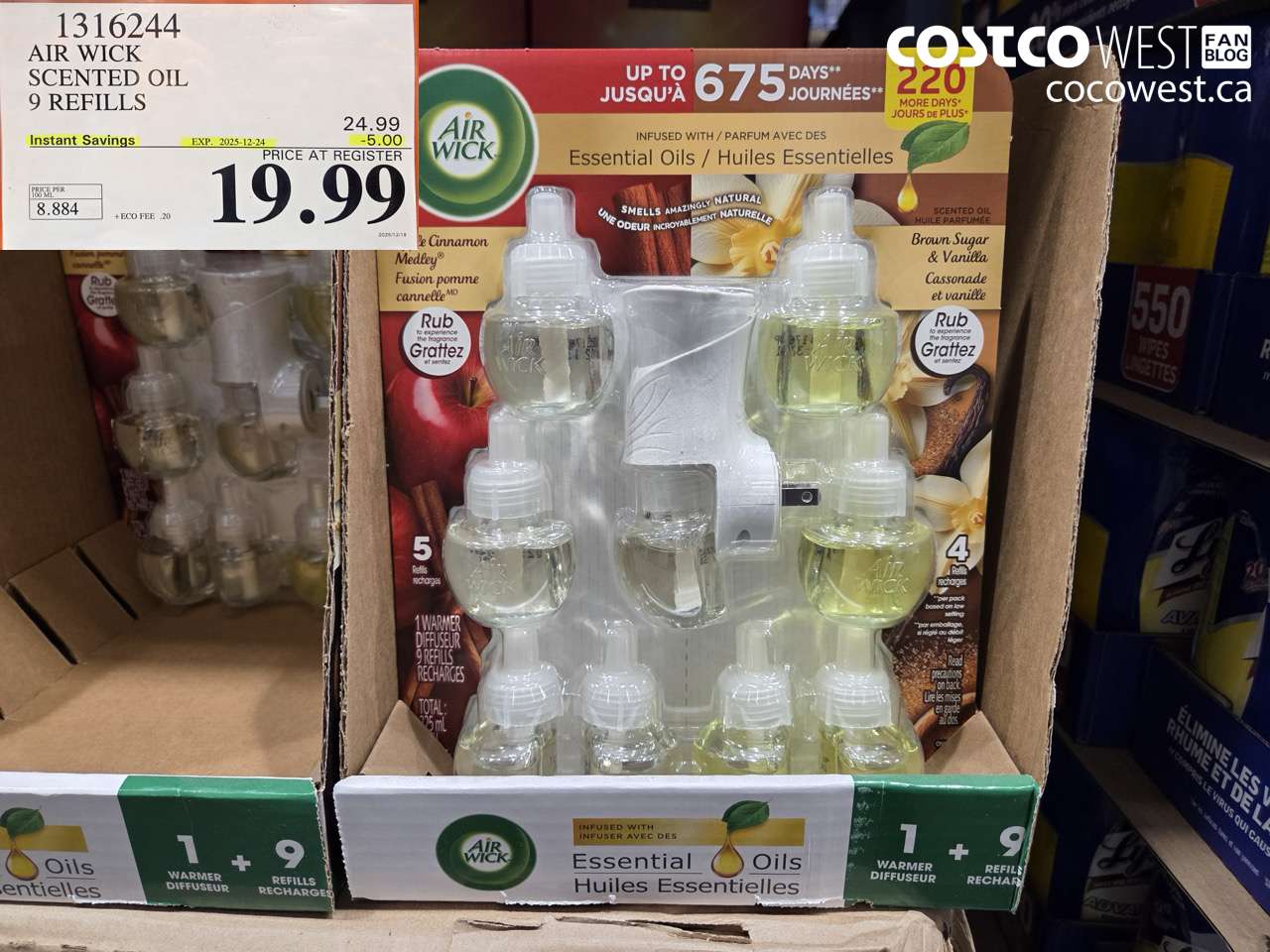 1316244 AIR WICK SCENTED OIL 9 REFILLS ($5.00 INSTANT SAVINGS EXPIRES ON 2025-12-24) $19.99