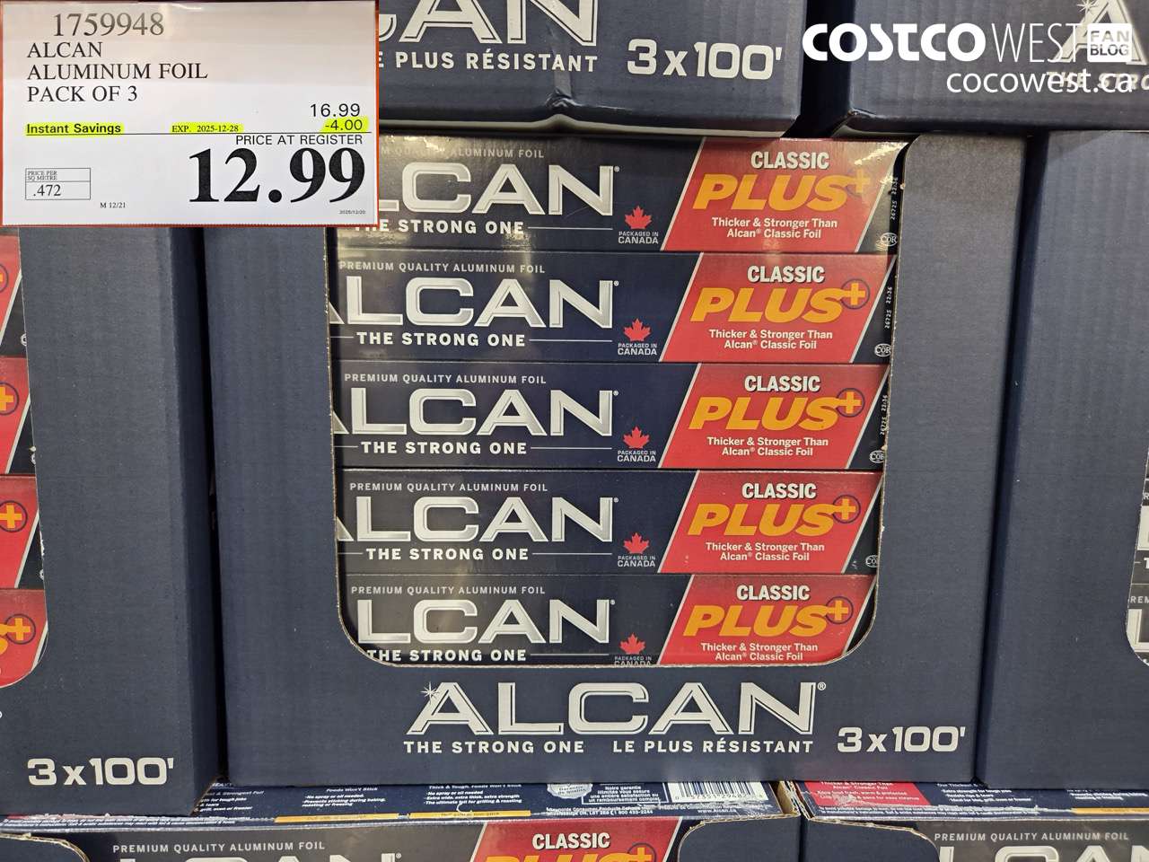 1759948 ALCAN ALUMINUM FOIL PACK OF 3 ($4.00 INSTANT SAVINGS EXPIRES ON 2025-12-28) $12.99