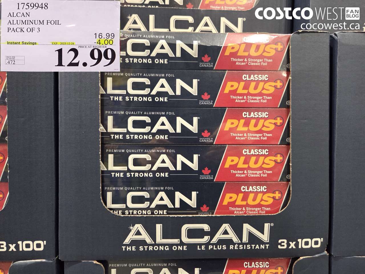 1759948 ALCAN ALUMINUM FOIL PACK OF 3 ($4.00 INSTANT SAVINGS EXPIRES ON 2025-12-28) $12.99