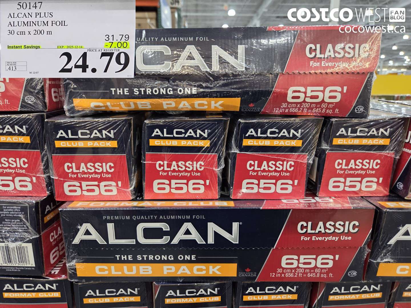 50147 ALCAN PLUS ALUMINUM FOIL 30 cm x 200 m ($7.00 INSTANT SAVINGS EXPIRES ON 2025-12-14) $24.79