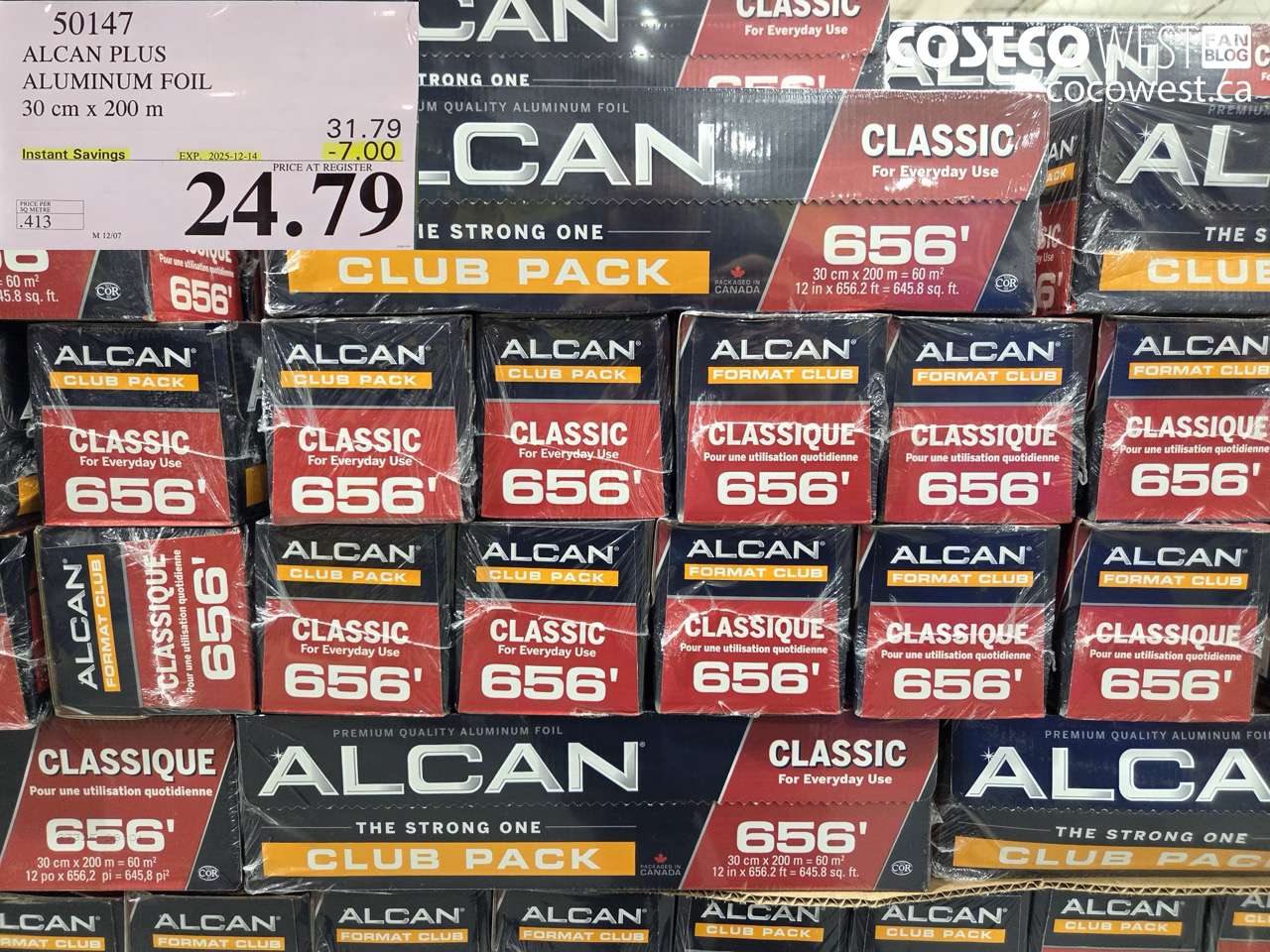 50147 ALCAN PLUS ALUMINUM FOIL 30 cm x 200 m ($7.00 INSTANT SAVINGS EXPIRES ON 2025-12-14) $24.79