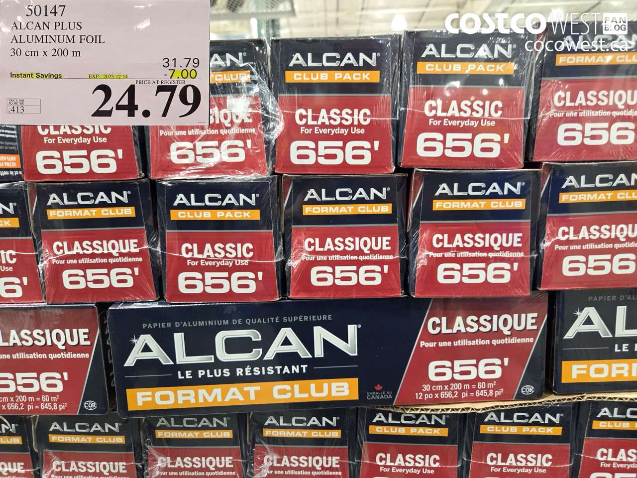 50147 ALCAN PLUS ALUMINUM FOIL 30 cm x 200 m ($7.00 INSTANT SAVINGS EXPIRES ON 2025-12-14) $24.79