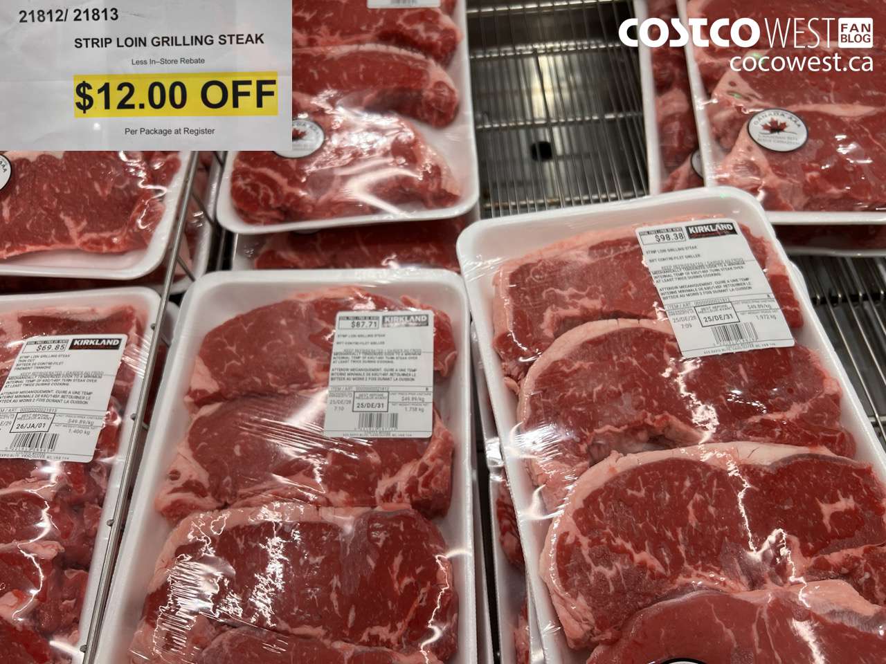 21812 (ALSO 21813) STRIP LOIN GRILLING STEAK ($12.00 INSTANT SAVINGS)