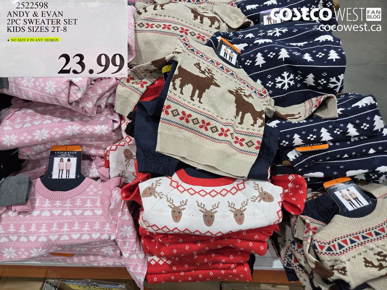 2522598 ANDY & EVAN 2PC SWEATER SET KIDS SIZES 2T-8 $23.99