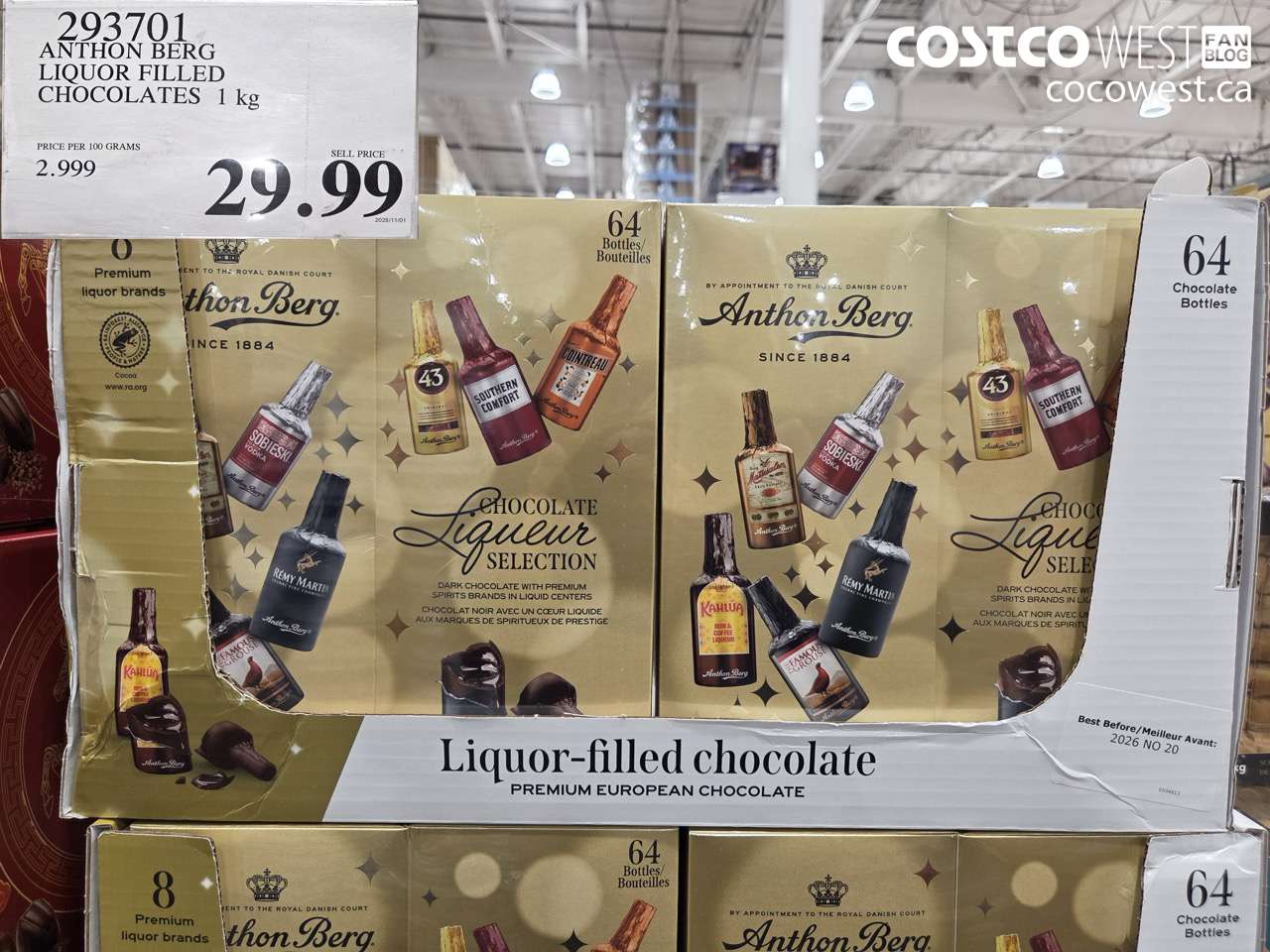 293701 ANTHON BERG LIQUOR FILLED CHOCOLATES 1 kg $29.99
