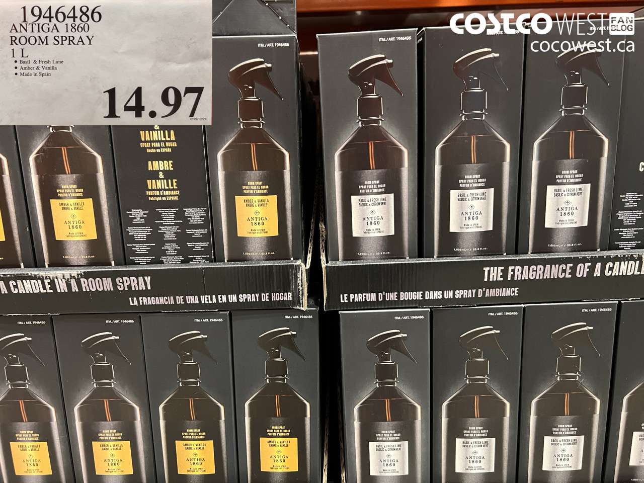 1946486 ANTIGA 1850 ROOM SPRAY 1L $14.97