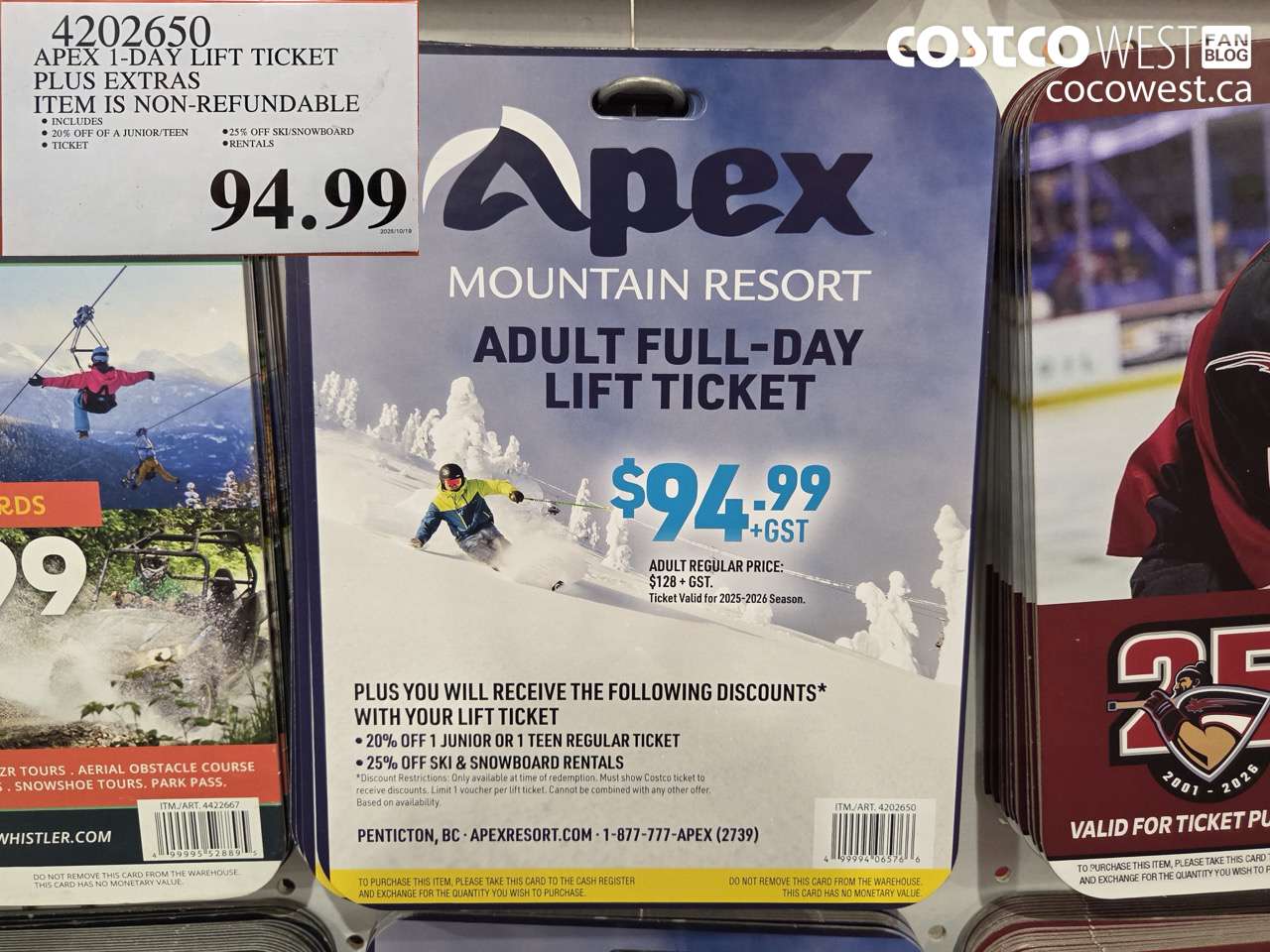 4202650 APEX 1-DAY LIFT TICKET PLUS EXTRAS $94.99