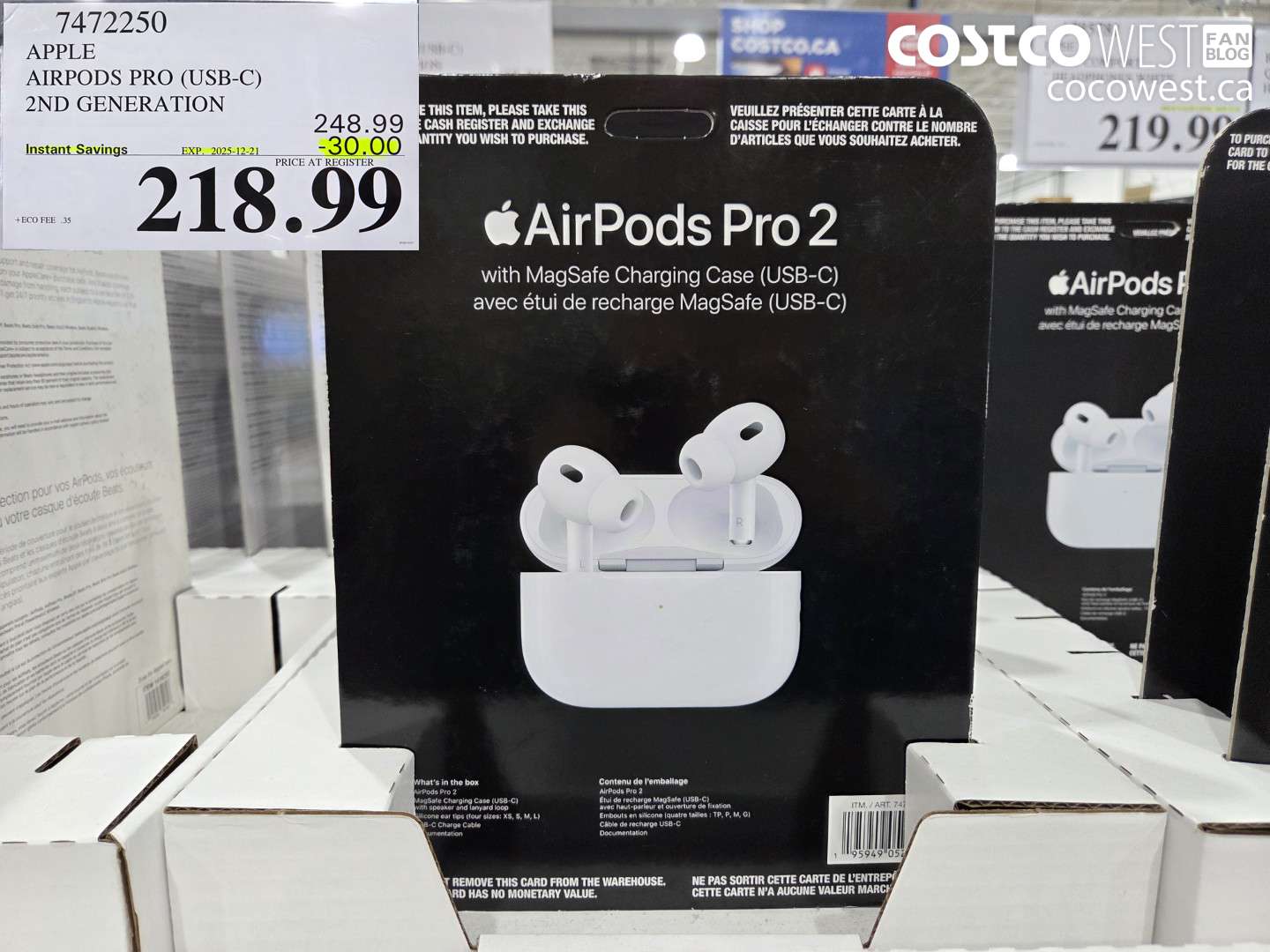 7472250 APPLE AIRPODS PRO 2ND GENERATION (USB-C) ($30.00 INSTANT SAVINGS EXPIRES ON 2025-12-21) $218.99