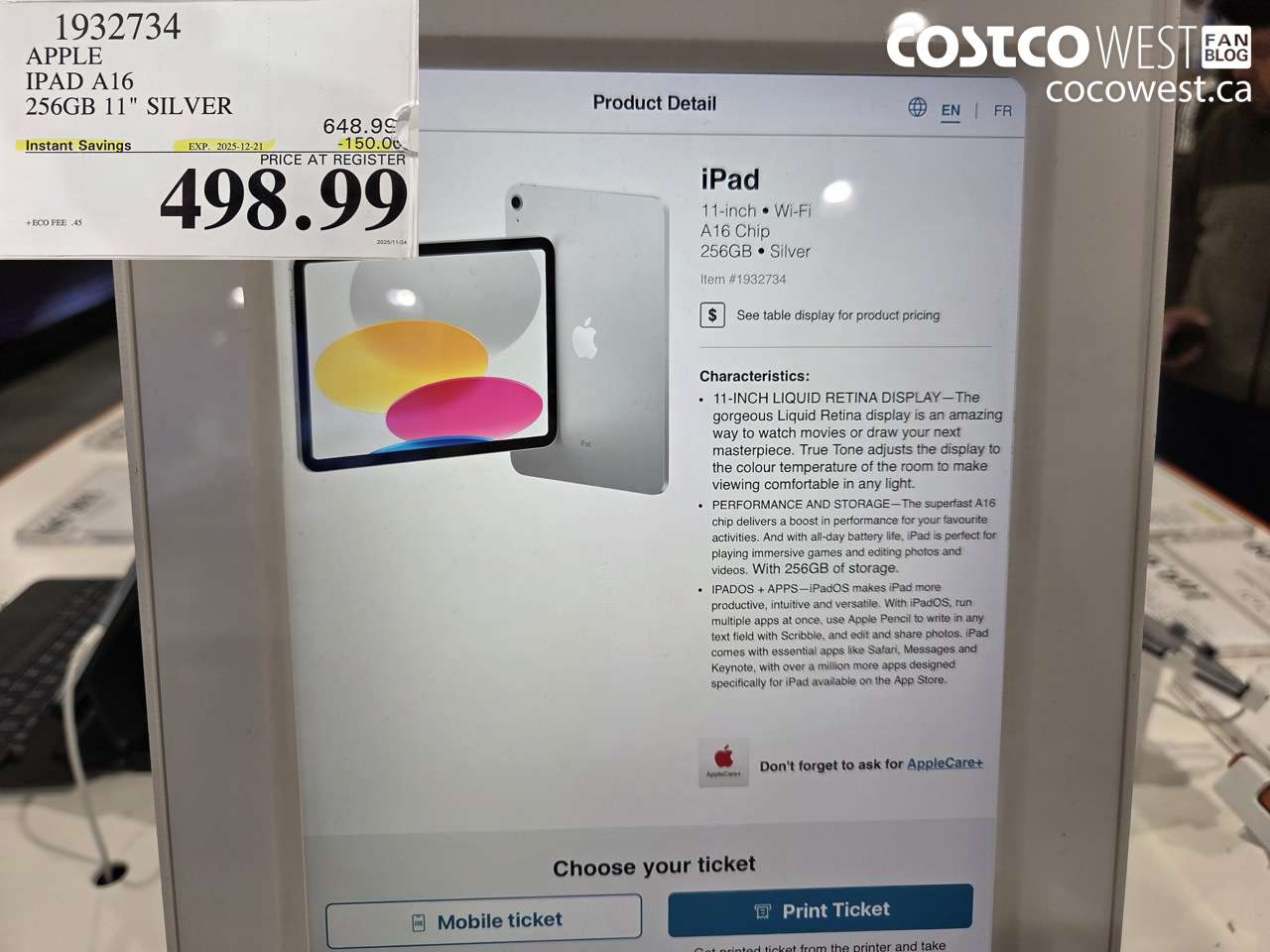 1932734 APPLE IPAD A16 256GB 11