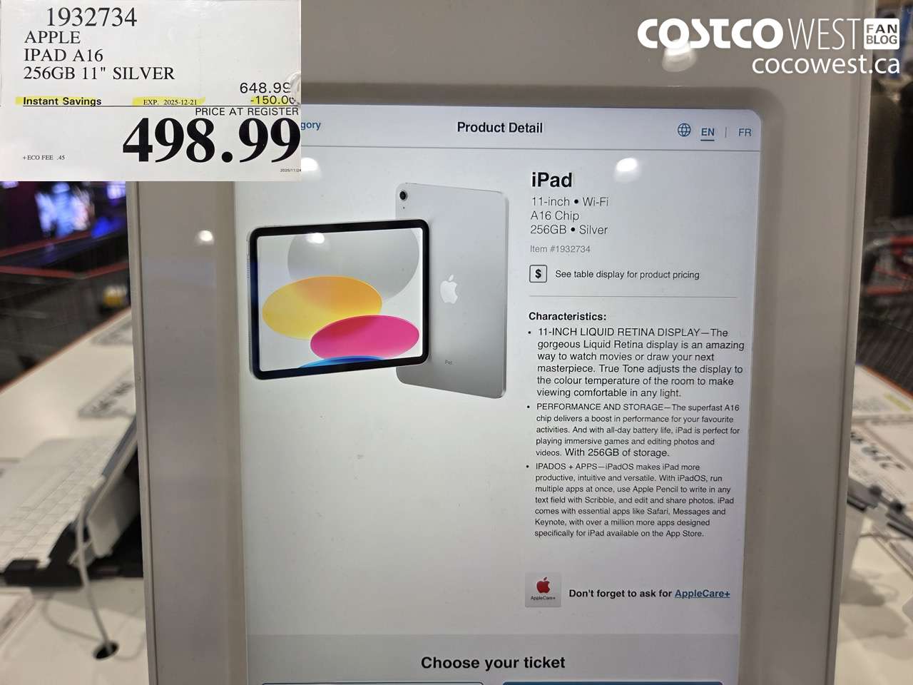 1932734 APPLE IPAD A16 256GB 11