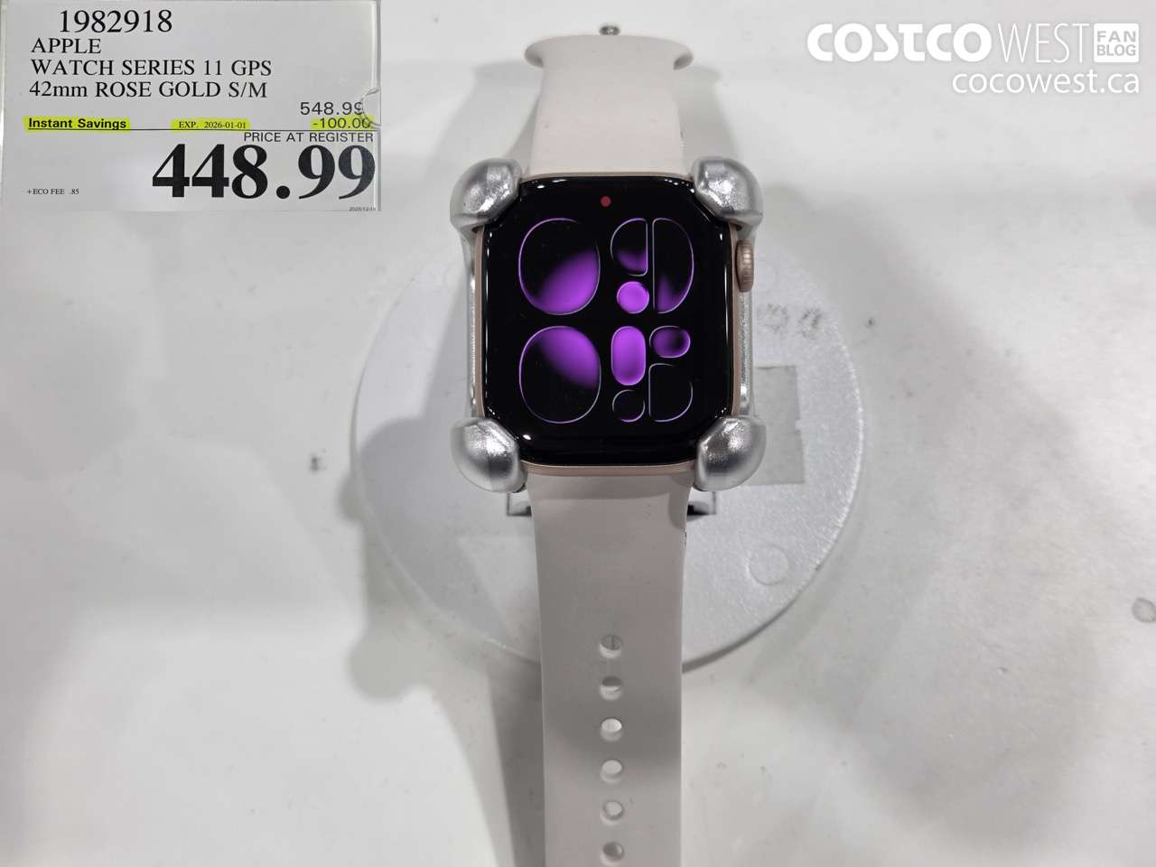 1982918 APPLE WATCH SERIES 11 GPS 42MM GOLD ROSE S/M ($100.00 INSTANT SAVINGS EXPIRES ON 2026-01-01) $448.99