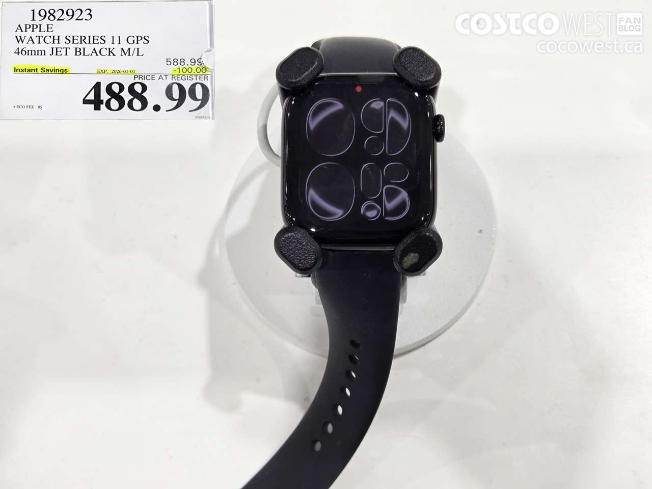 1982923 APPLE WATCH SERIES 11 GPS 44MM JET BLACK M/L ($100.00 INSTANT SAVINGS EXPIRES ON 2026-01-01) $488.99