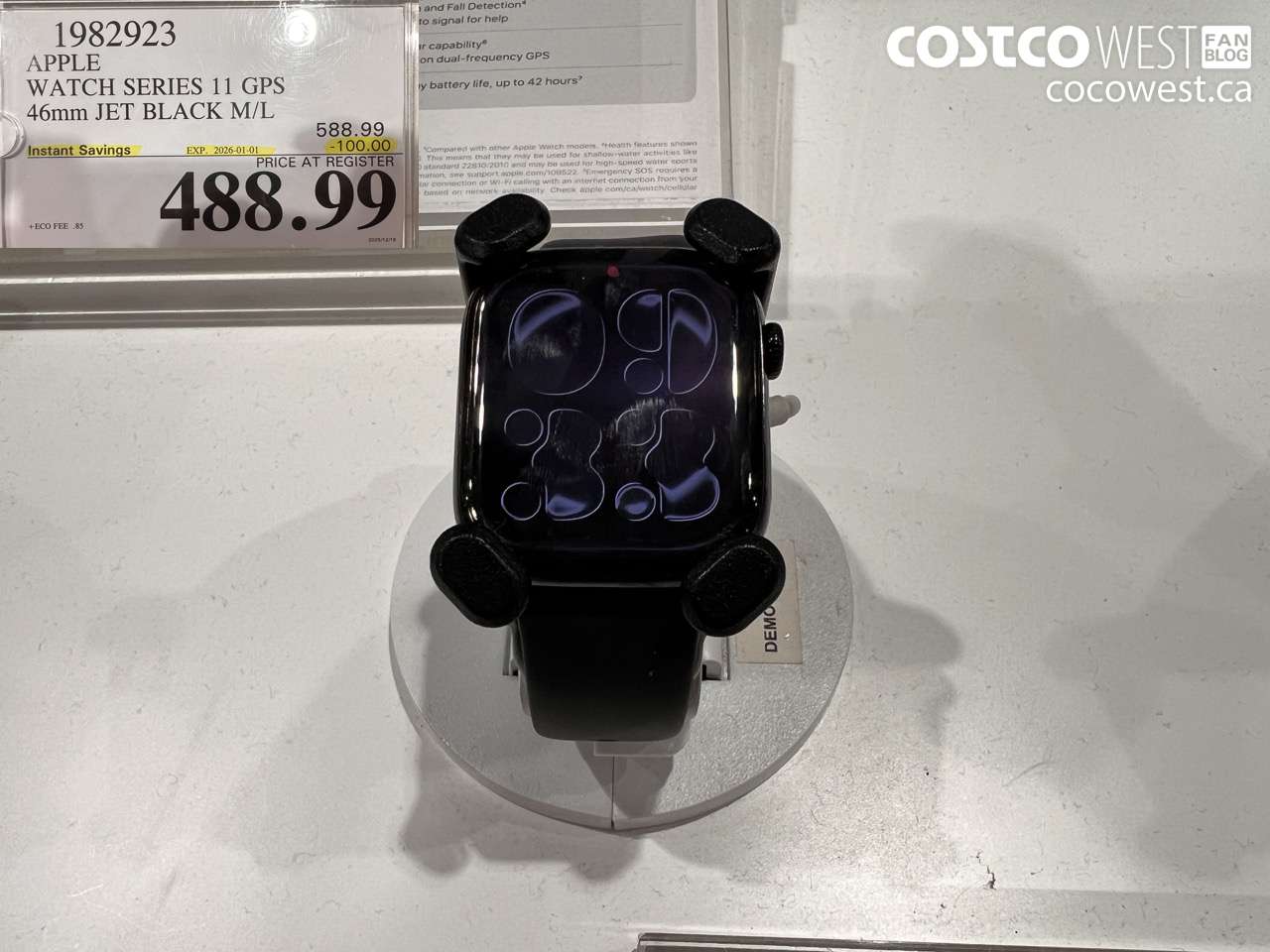 1982923 APPLE WATCH SERIES 11 GPS 44MM JET BLACK M/L ($100.00 INSTANT SAVINGS EXPIRES ON 2026-01-01) $488.99