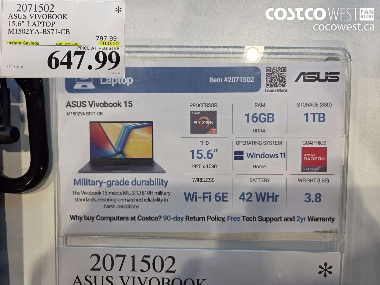 2071502 ASUS VIVOBOOK 15.6