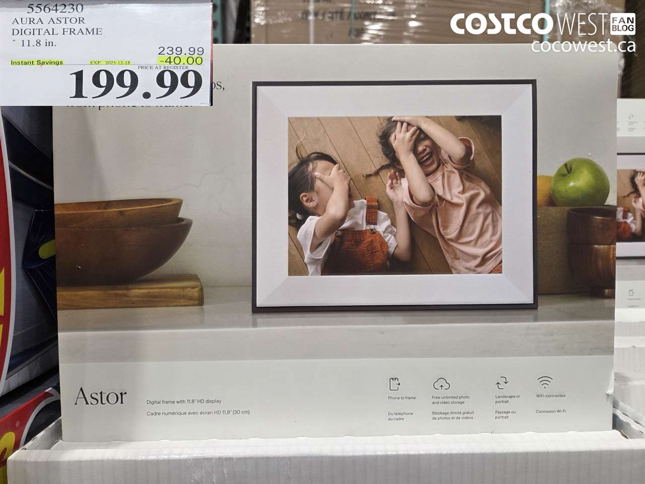 5564230 AURA ASTOR DIGITAL FRAME 11.8 IN ($40.00 INSTANT SAVINGS EXPIRES ON 2025-12-18) $199.99