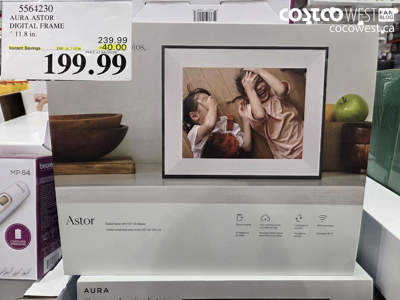 5564230 AURA ASTOR DIGITAL FRAME 11.8 IN ($40.00 INSTANT SAVINGS EXPIRES ON 2025-12-26) $199.99