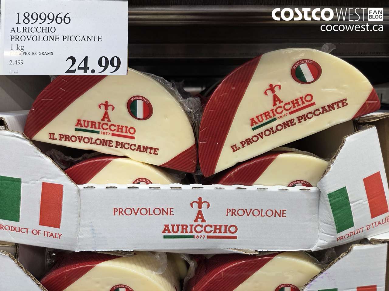 1899966 AURICCHIO PROVOLONE PICCANTE 1KG $24.99