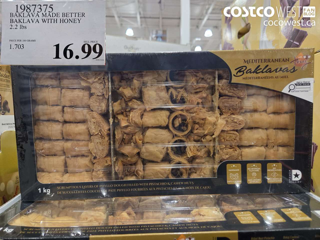 1987375 BAKLAVA MADE BETTER BAKLAVA WITH HONEY 2.2LBS $16.99