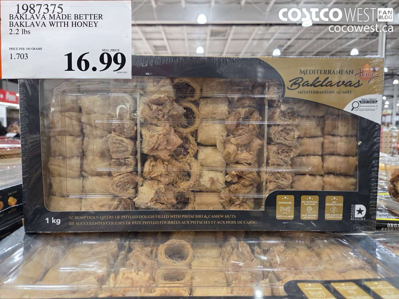 1987375 BAKLAVA MADE BETTER BAKLAVA WITH HONEY 2.2LBS $16.99