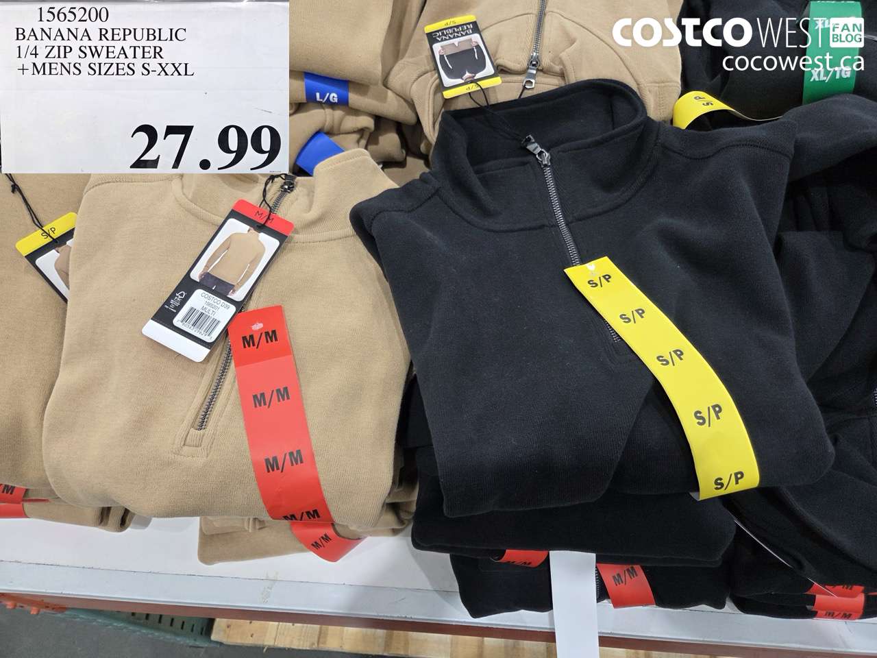 1565200 BANANA REPUBLIC 1/4 ZIP SWEATER MENS SIZES S-XXL $27.99