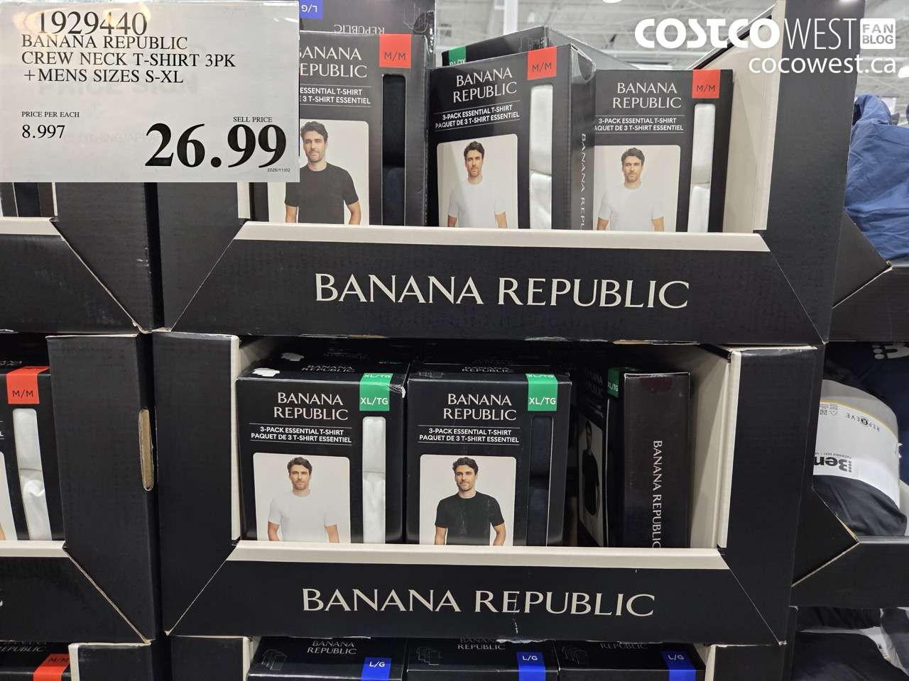 1929440 BANANA REPUBLIC CREW NECK T-SHIRT 3PK MENS SIZES S-XL $26.99