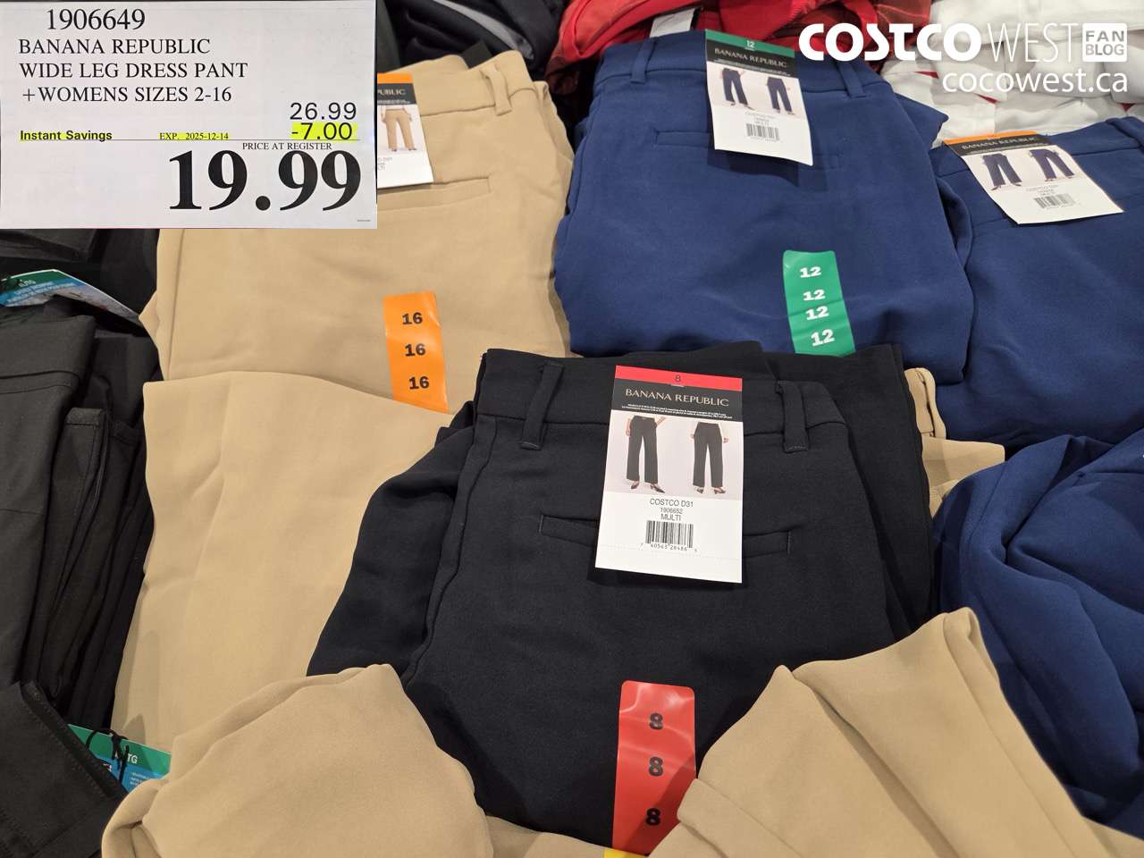 1906649 BANANA REPUBLIC WIDE LEG DRESS PANT WOMENS SIZES 2-16  ($7.00 INSTANT SAVINGS EXPIRES ON 2025-12-14) $19.99