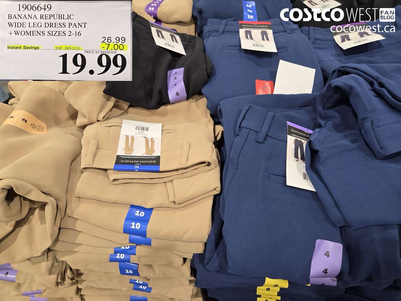 1906649 BANANA REPUBLIC WIDE LEG DRESS PANT WOMENS SIZES 2-16  ($7.00 INSTANT SAVINGS EXPIRES ON 2025-12-21) $19.99