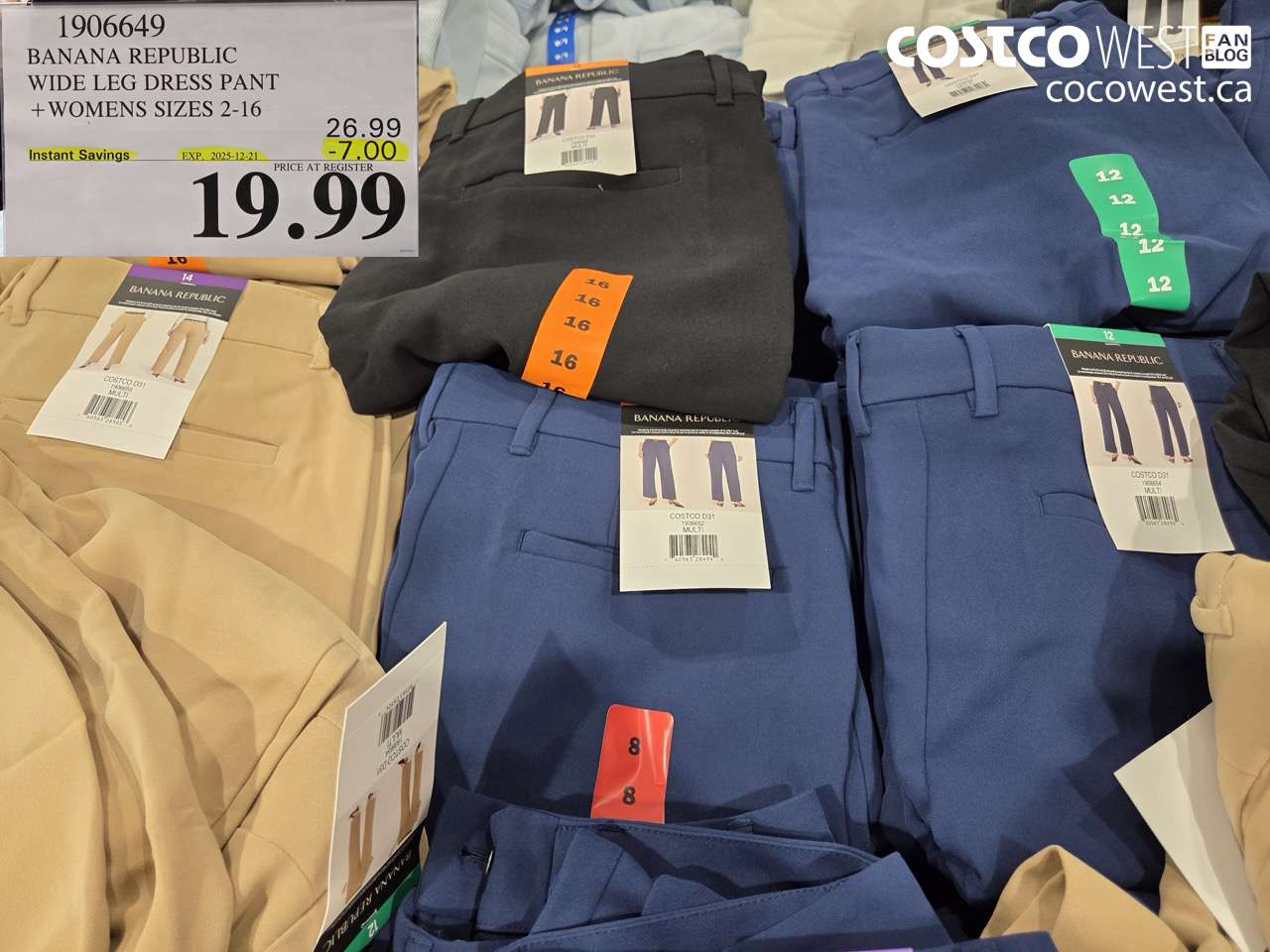 1906649 BANANA REPUBLIC WIDE LEG DRESS PANT WOMENS SIZES 2-16  ($7.00 INSTANT SAVINGS EXPIRES ON 2025-12-21) $19.99