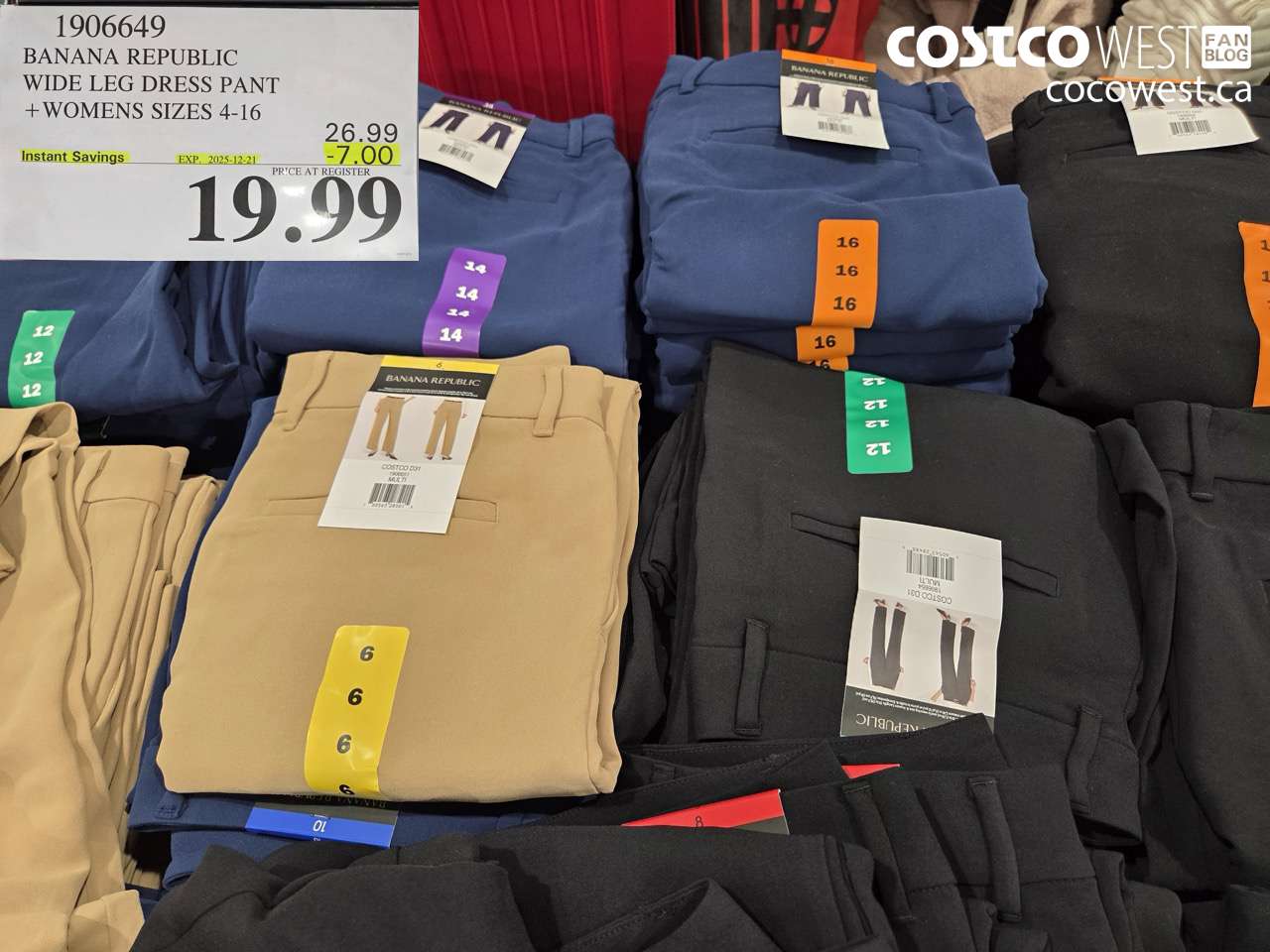 1906649 BANANA REPUBLIC WIDE LEG DRESS PANT WOMENS SIZES 4-16  ($7.00 INSTANT SAVINGS EXPIRES ON 2025-12-21) $19.99