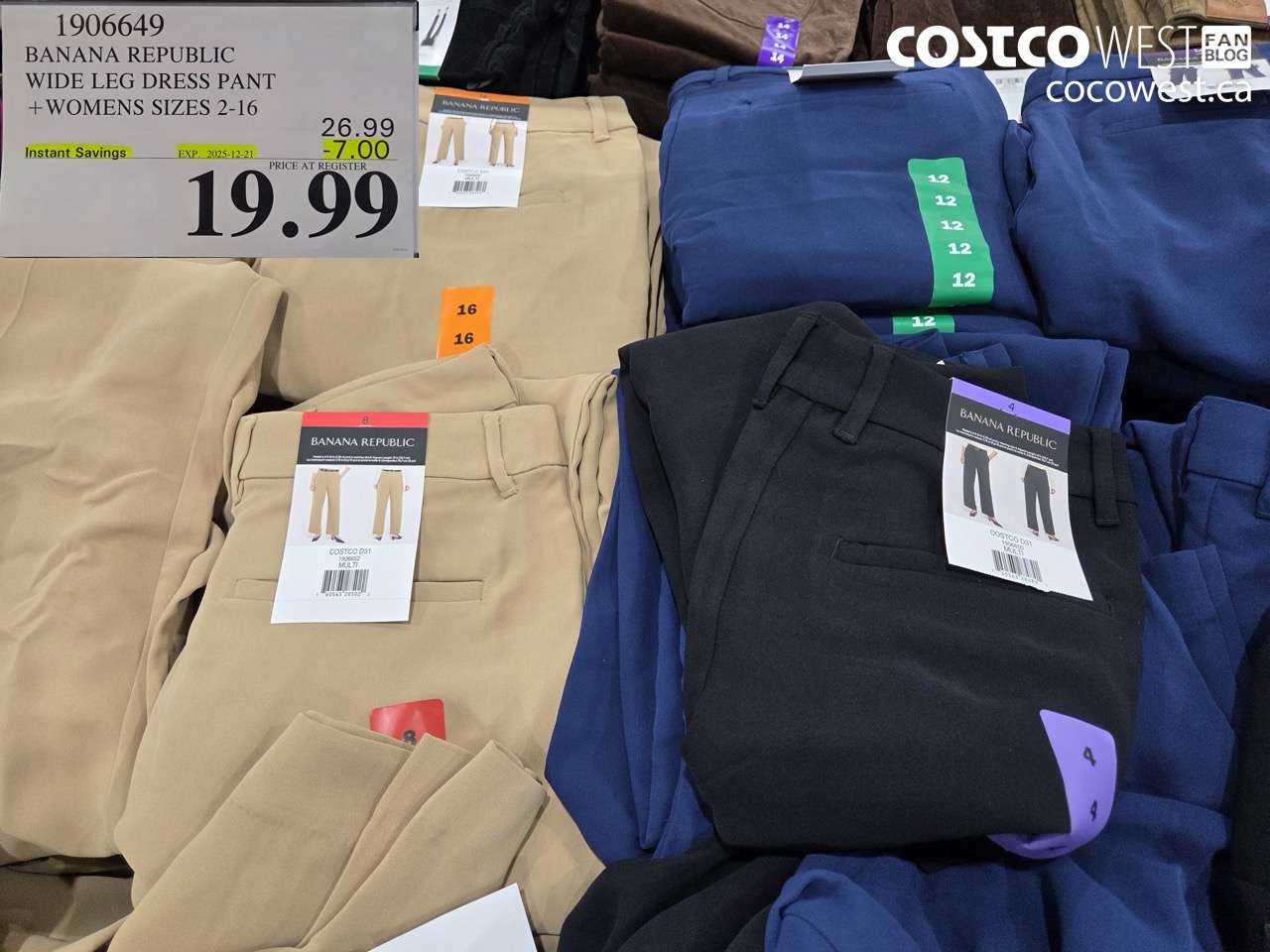 1906649 BANANA REPUBLIC WIDE LEG DRESS PANT WOMENS SIZES 4-16  ($7.00 INSTANT SAVINGS EXPIRES ON 2025-12-21) $19.99