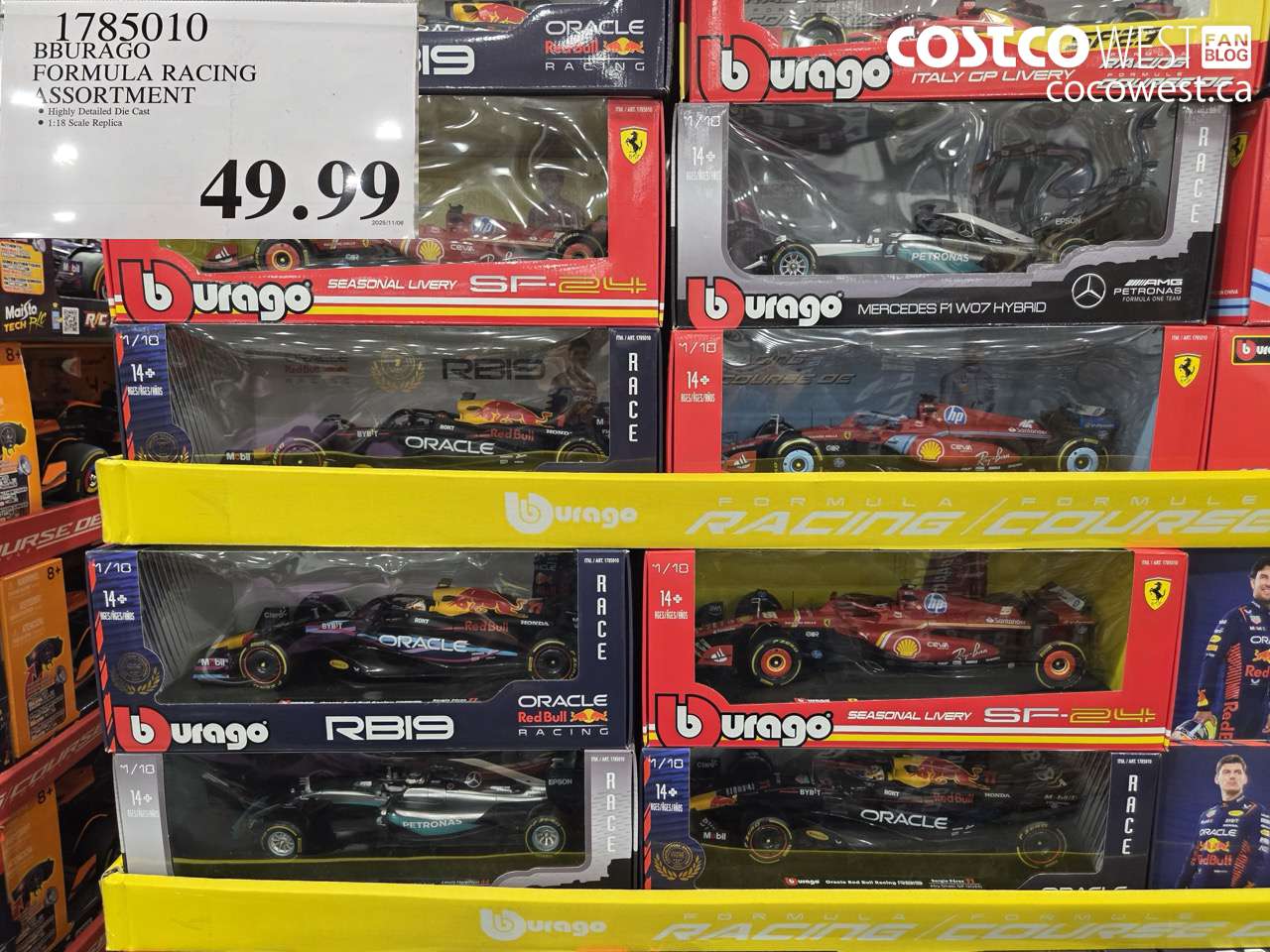1785010 BBURAGO FORMULA RACING ASSORTMENT $49.99