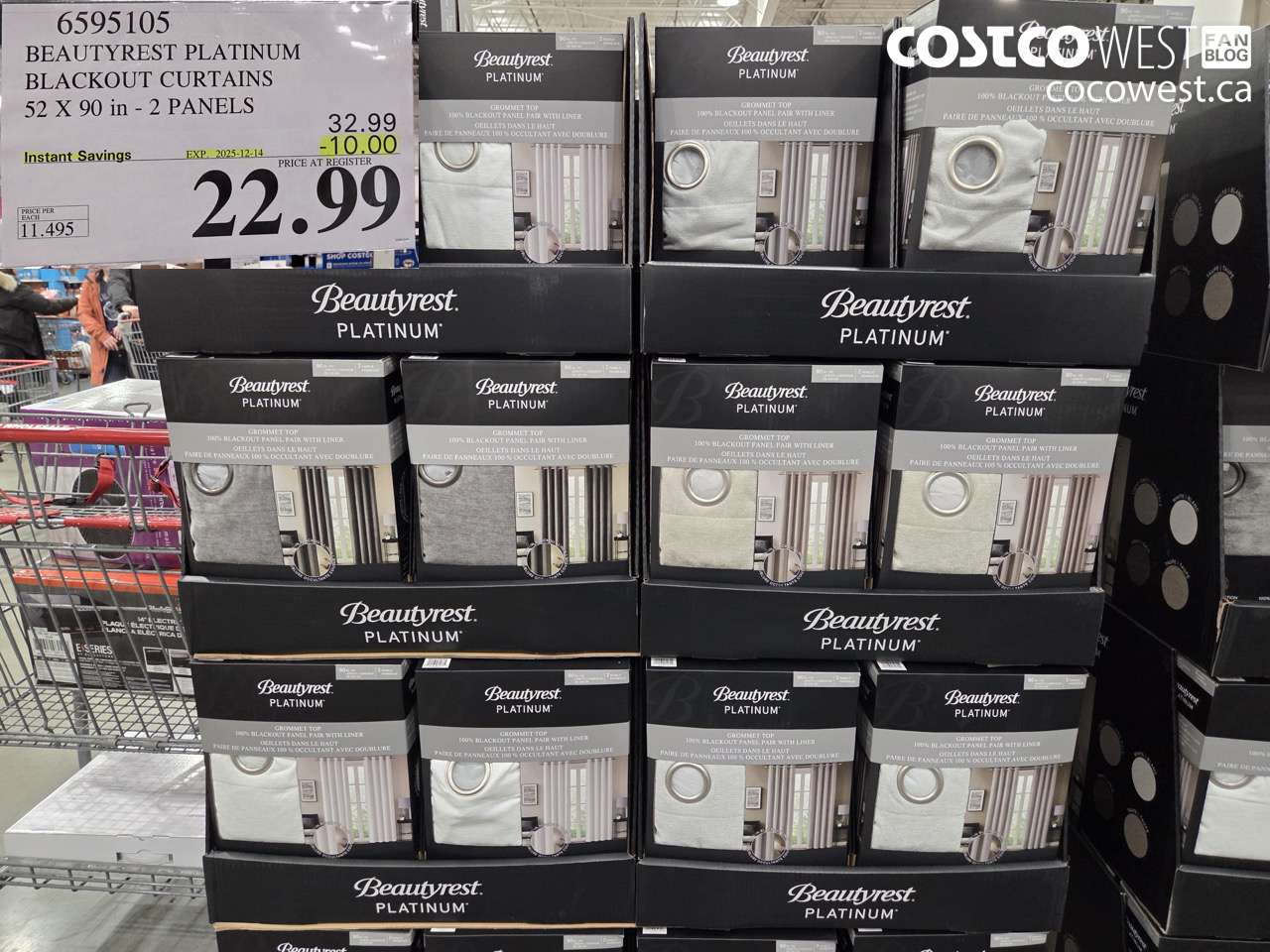 6595105 BEAUTYREST PLATINUM BLACKOUT CURTAINS 32 X 90 in - 2 PANELS ($10.00 INSTANT SAVINGS EXPIRES ON 2025-12-14) $22.99