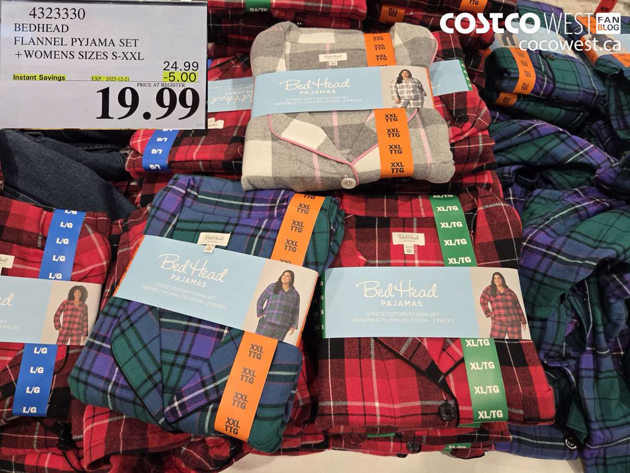 4323330 BEDHEAD FLANNEL PYJAMA SET LADIES SIZES S-XXL ($5.00 INSTANT SAVINGS EXPIRES ON 2025-12-21) $19.99