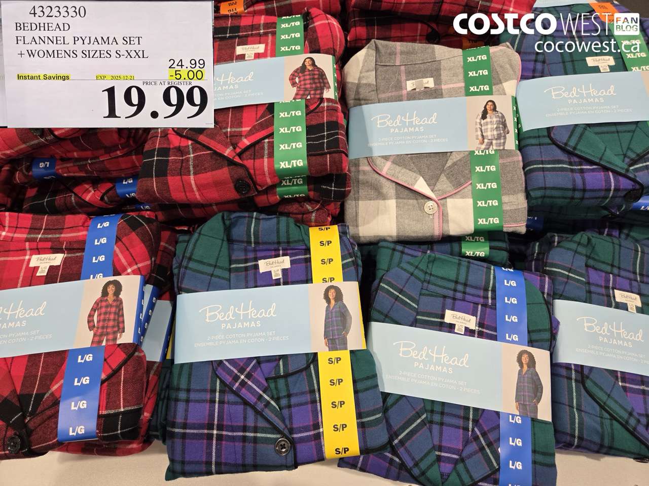 4323330 BEDHEAD FLANNEL PYJAMA SET LADIES SIZES S-XXL ($5.00 INSTANT SAVINGS EXPIRES ON 2025-12-21) $19.99