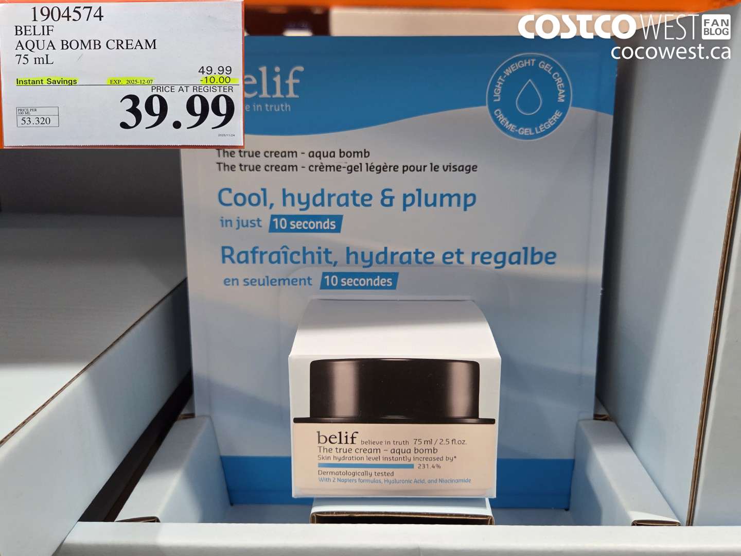 1904574 BELIF AQUA BOMB CREAM 75ML ($10.00 INSTANT SAVINGS EXPIRES ON 2025-12-07) $39.99