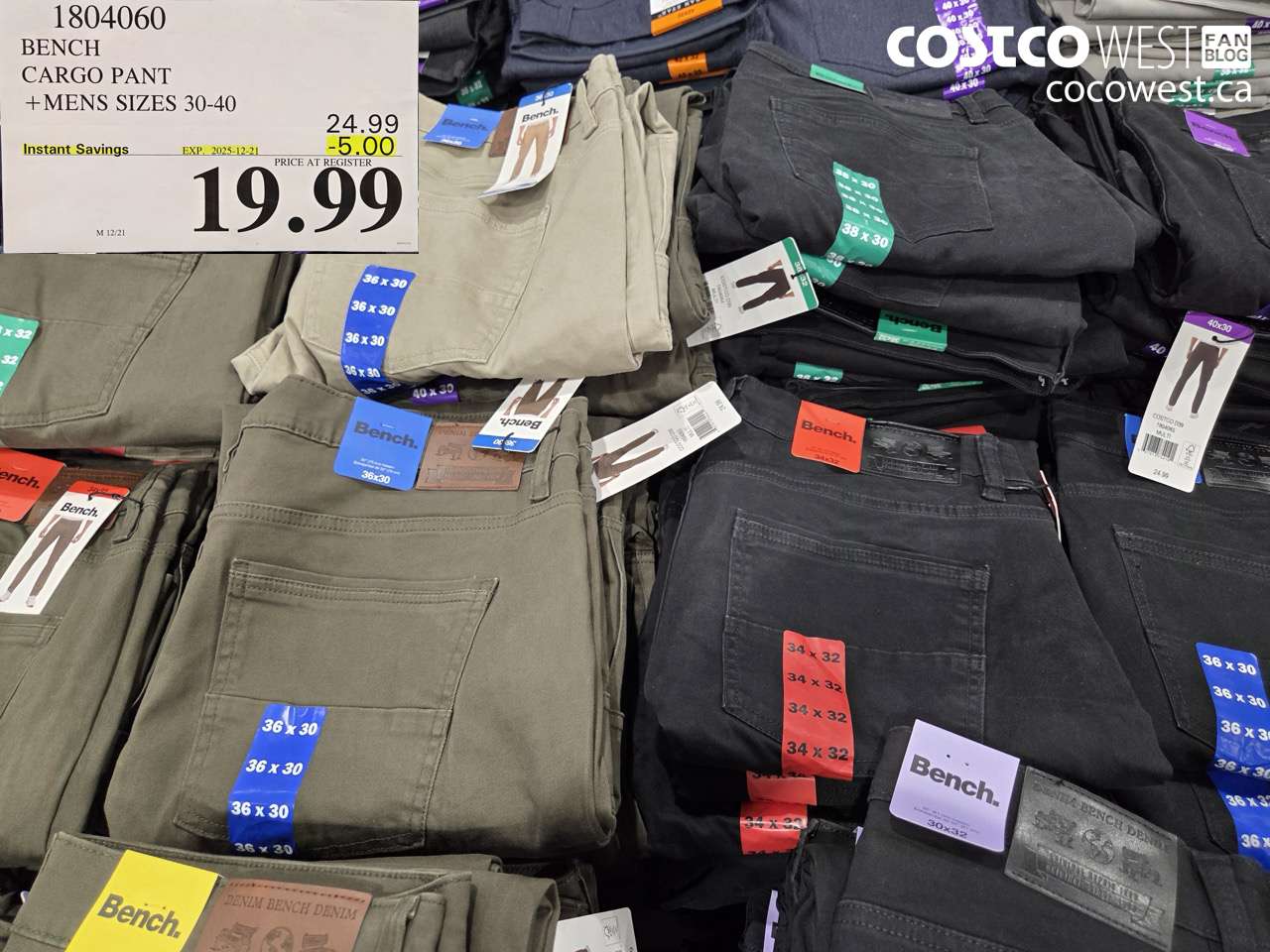 1804060 BENCH CARGO PANT MENS SIZES 30-40 ($5.00 INSTANT SAVINGS EXPIRES ON 2025-12-21) $19.99