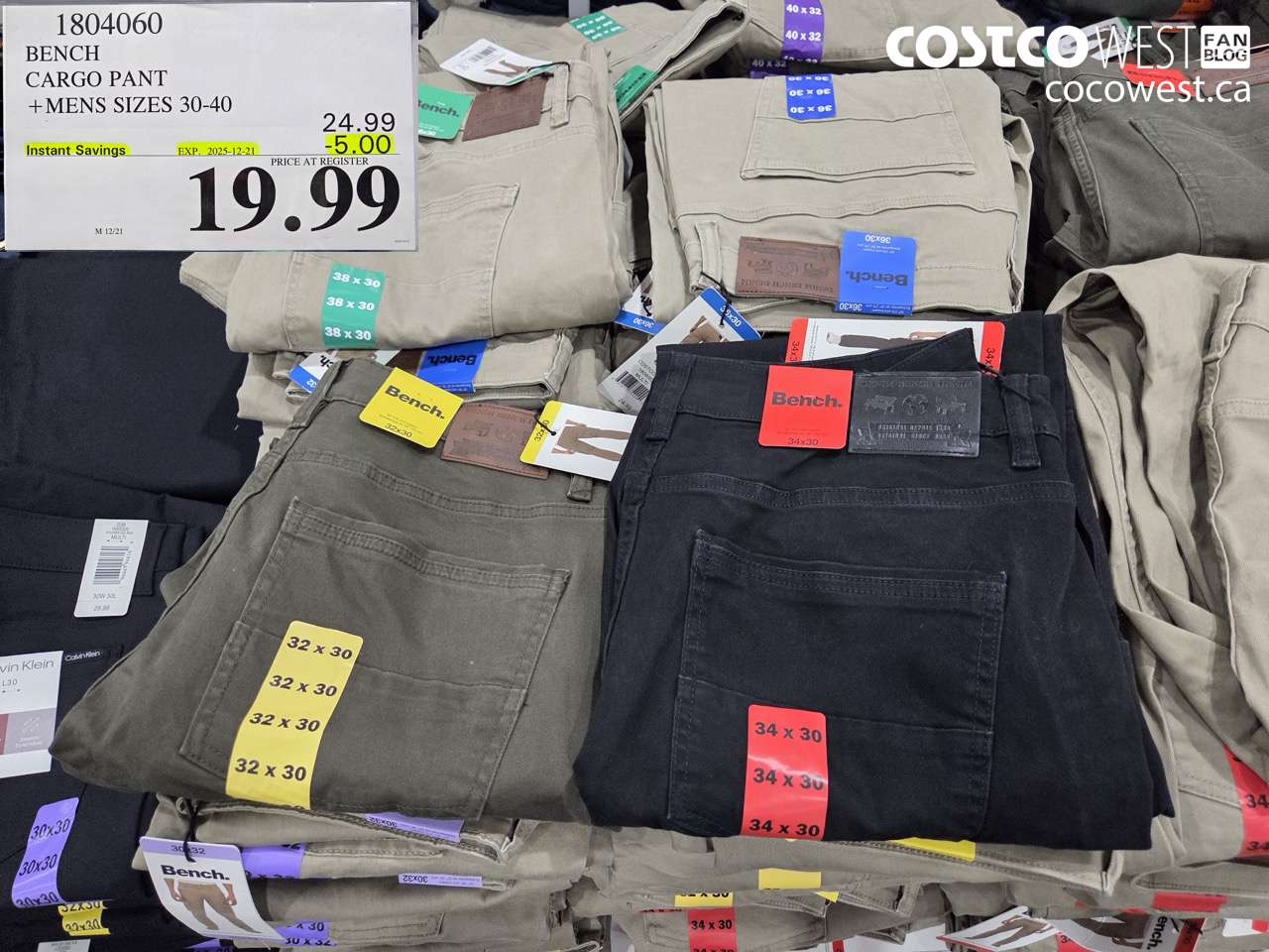 1804060 BENCH CARGO PANT MENS SIZES 30-40 ($5.00 INSTANT SAVINGS EXPIRES ON 2025-12-21) $19.99